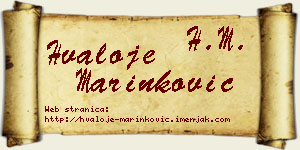 Hvaloje Marinković vizit kartica